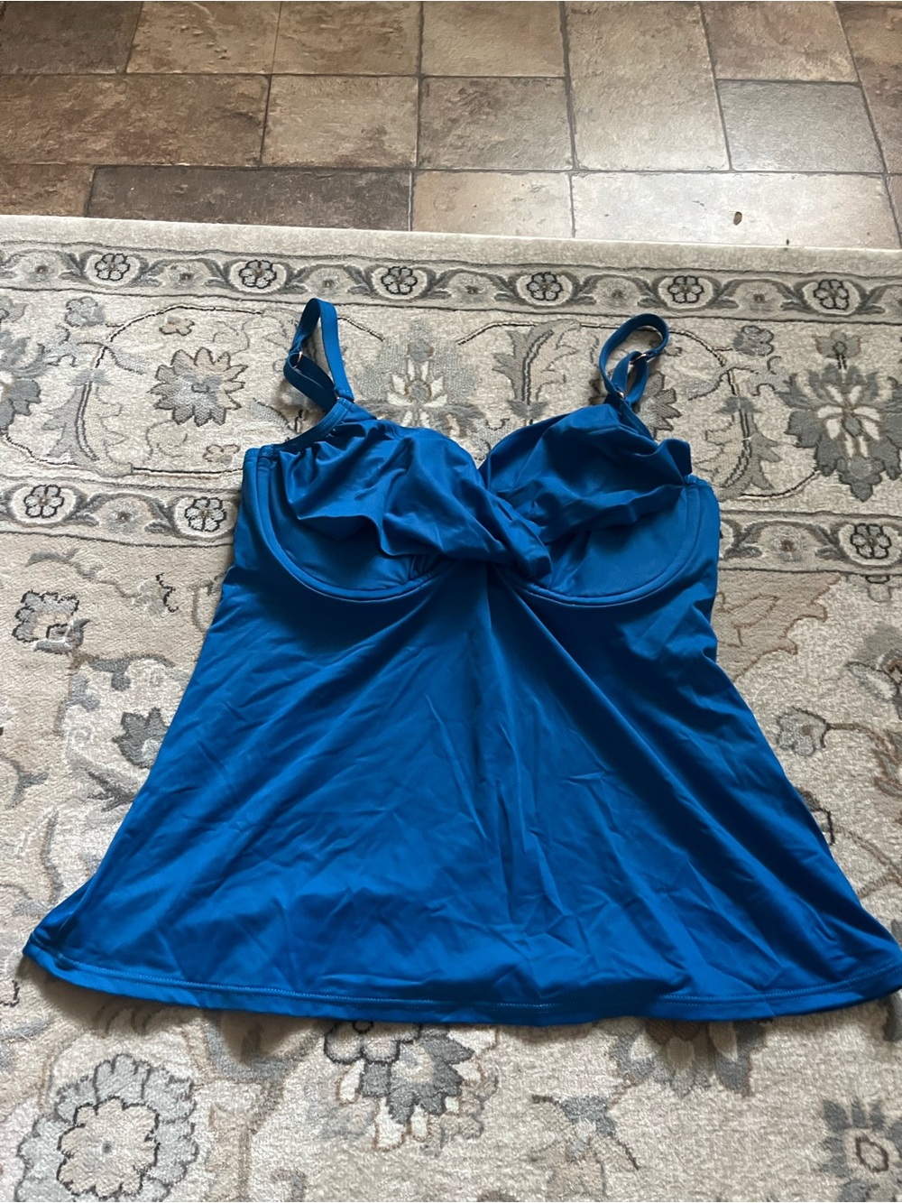 Blue Women's Twist-Front Tankini Top - Swim